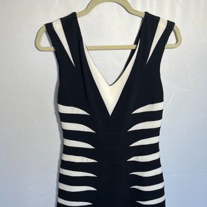 Joseph Ribkoff black midi dress black-white